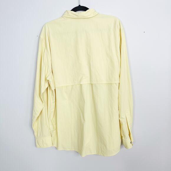 Guide Series Long Sleeve Button Front Fishing Shirt Mens Large L Light Yellow - Picture 2 of 9